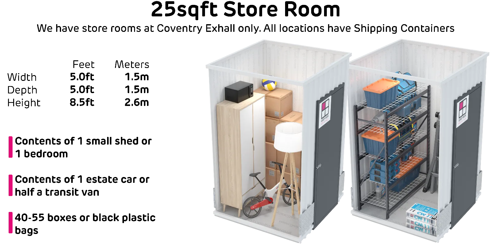 Store room 25sqft